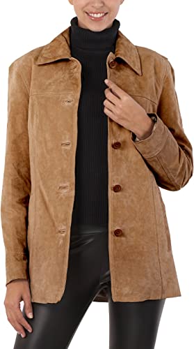 long brown suede shirt jacket