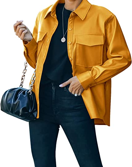 yellow shirt leather jacket