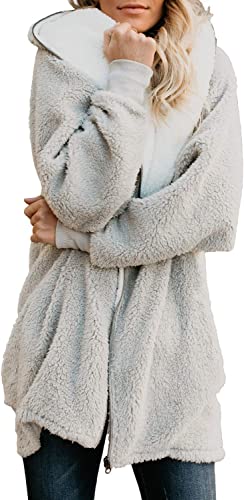 Womens Oversized Zip Up Sherpa Jacket