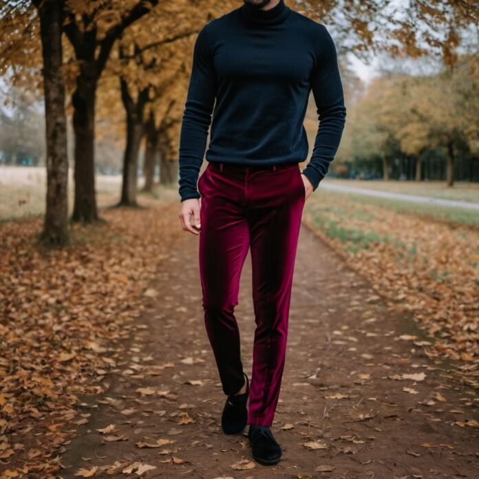 men velvet pants ideas